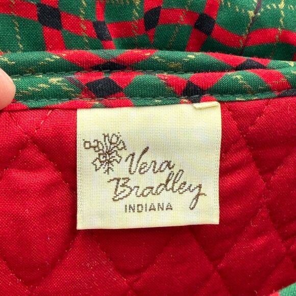 Vintage Vera Bradley Quilted Crossbody Bag Red Green Plaid Floral Indiana 90s - Picture 8 of 11